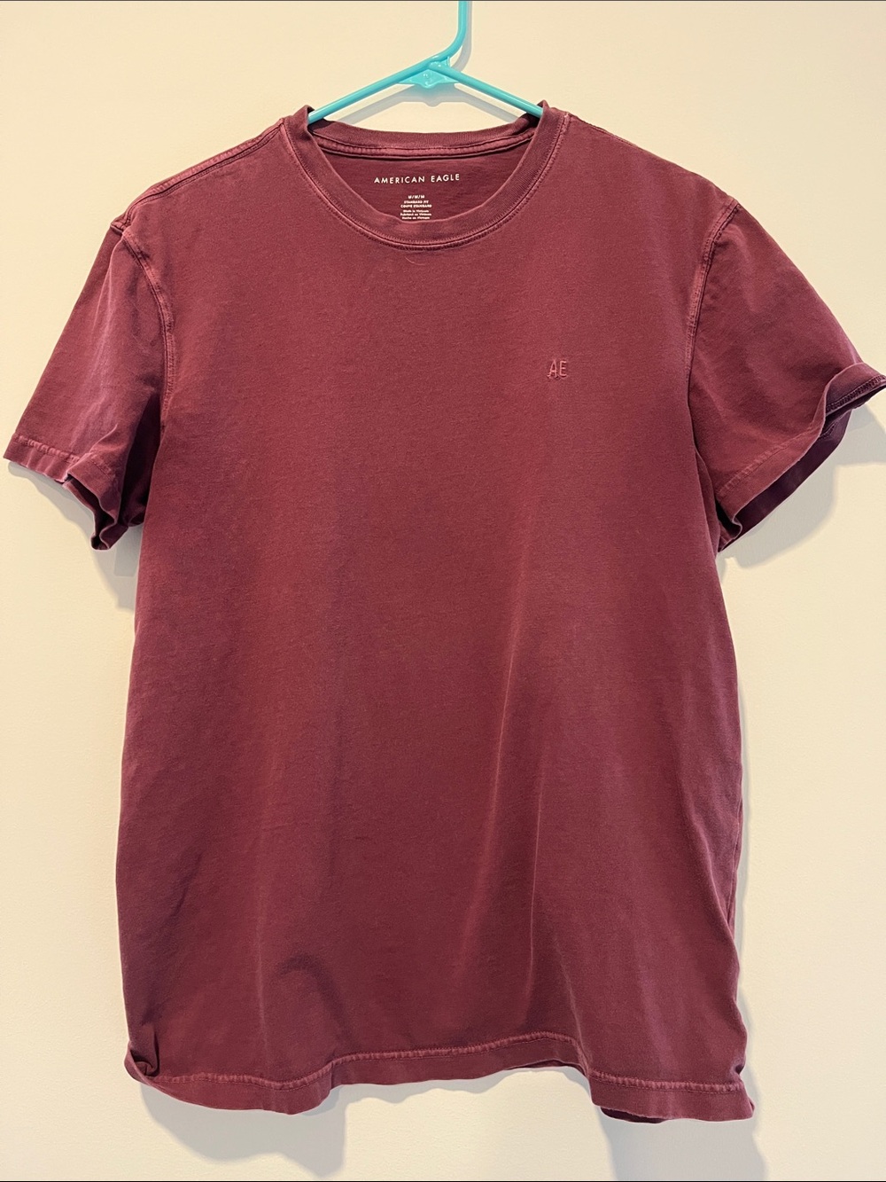 American Eagle Outfitters Short Sleeve Crew Tee in Wine